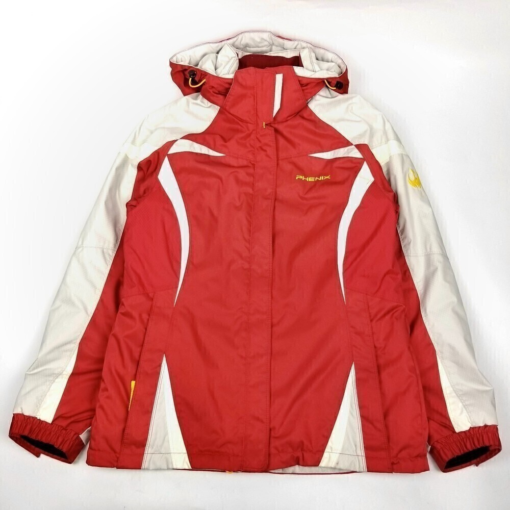 Vintage PHENIX Japan Retro 90's Red Sport Snow Hoodie Jacket 10 White Gorpcore